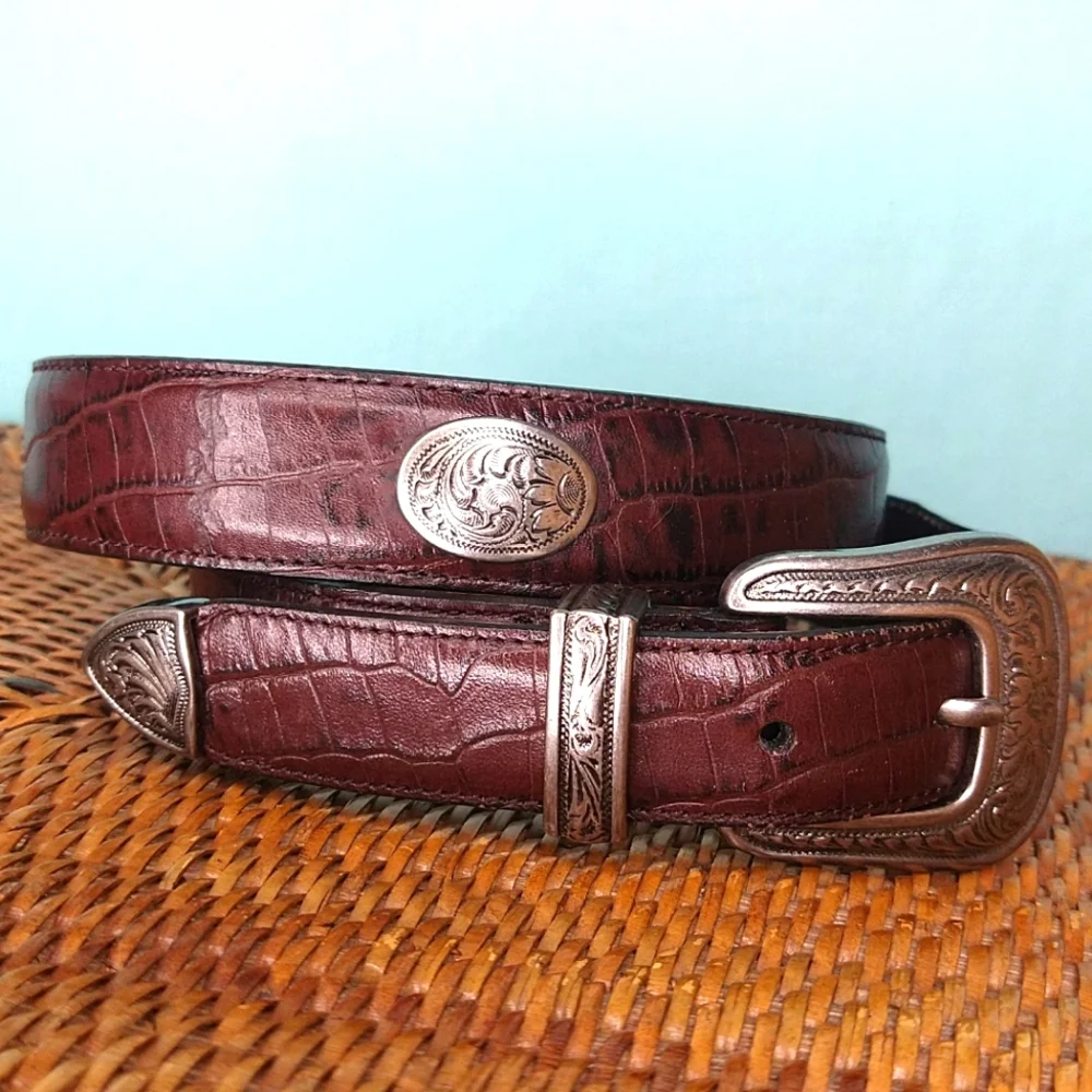 Western Rodeo Cowgirl leather belt with conchos ranch festival